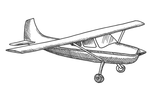 Download Retro Airplane Engraving. Vintage Plane. - Vintage plane Collection