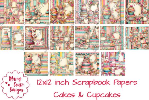 Download Cakes &amp; Cupcakes 12x12 Scrapbook Papers - Cakes Collection