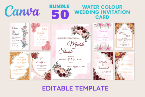 Download Water Colour Wedding Invitation Card - Invitation card Collection