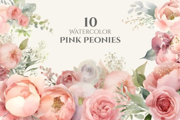 Download Pink Peonies Watercolor Flower Clipart - Premium Resources