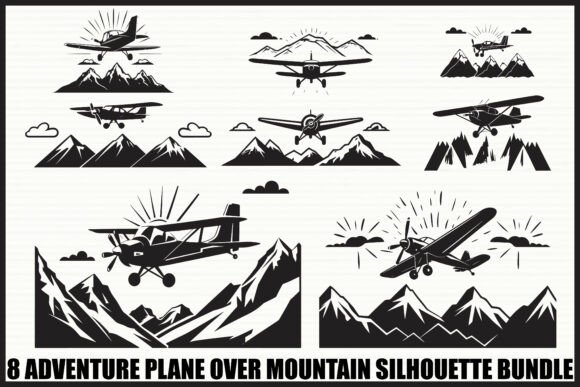 Download Vintage Plane &amp; Mountain Set - Vintage plane Collection