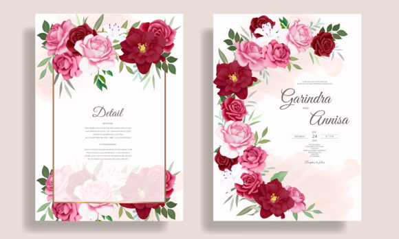 Download Maroon Wedding Invitation Card Flower - Invitation card Collection