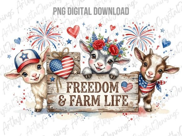 Download Patriotic Goats Freedom Farm Life PNG - Farm life png Collection
