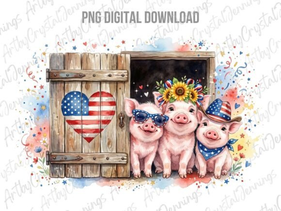 Download Patriotic 4th of July Pigs Farm Life PNG - Farm life png Collection